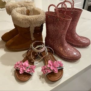 3 Pairs of Kids Shoes: Sandals & Boots